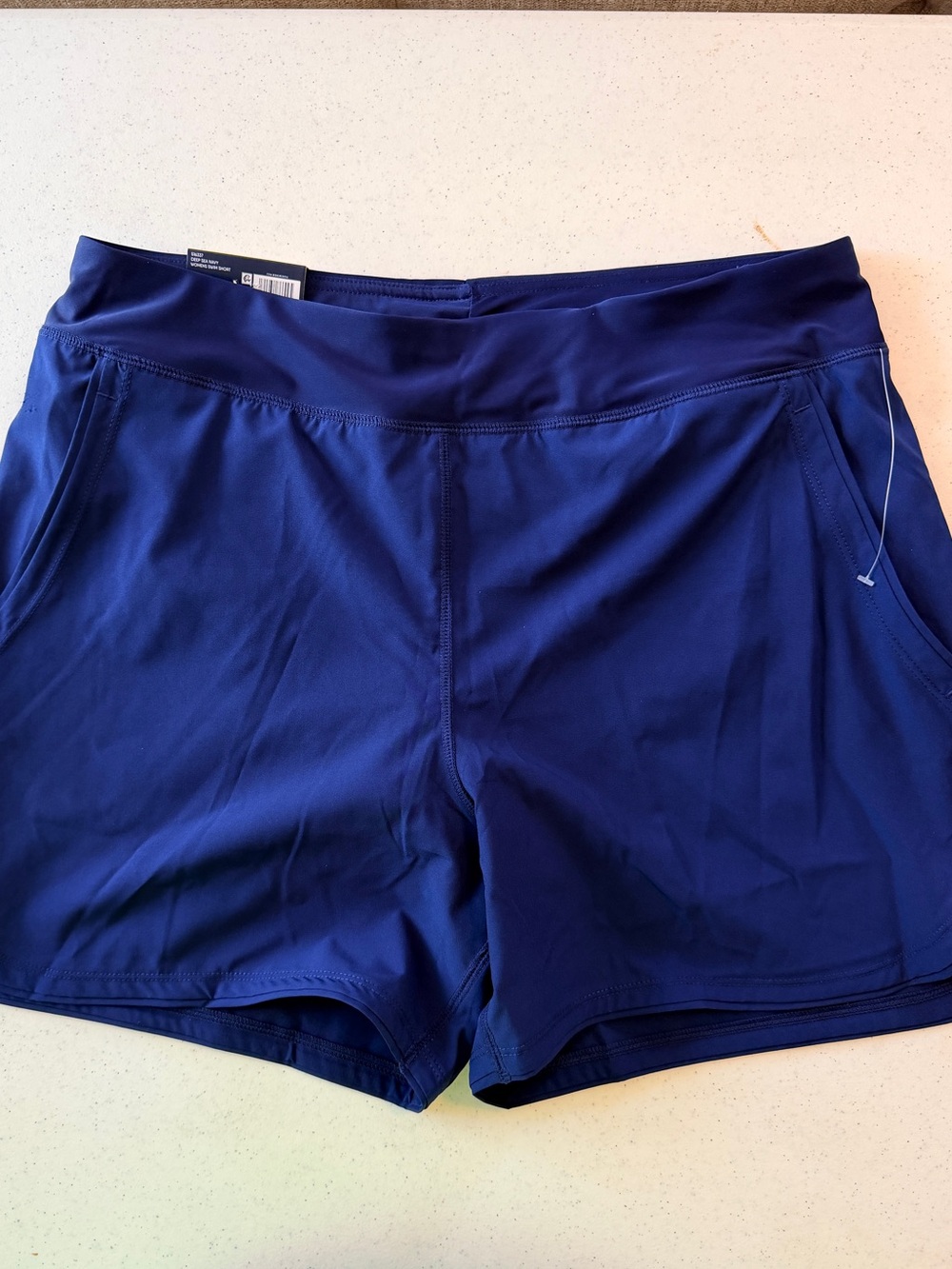Lands' End Women's Swim Shorts - Navy Blue Medium